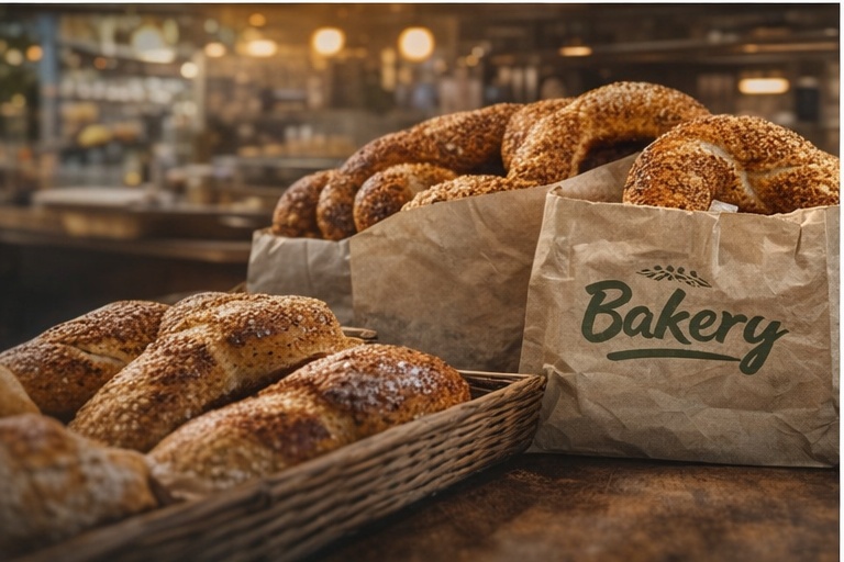 Unlu mamül ürünleri için kese kağıdı kullanılan fırın ortamı